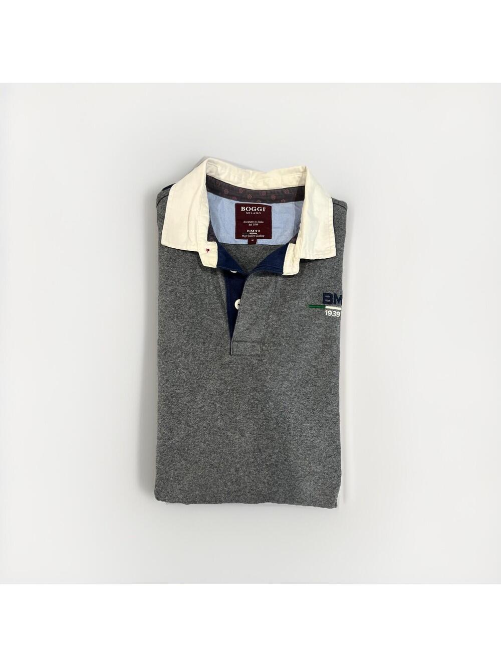 VTG BOGGI MILANO 1939 MENS QUARTER ZIP SWEATER GREY MEDIUM VGC!